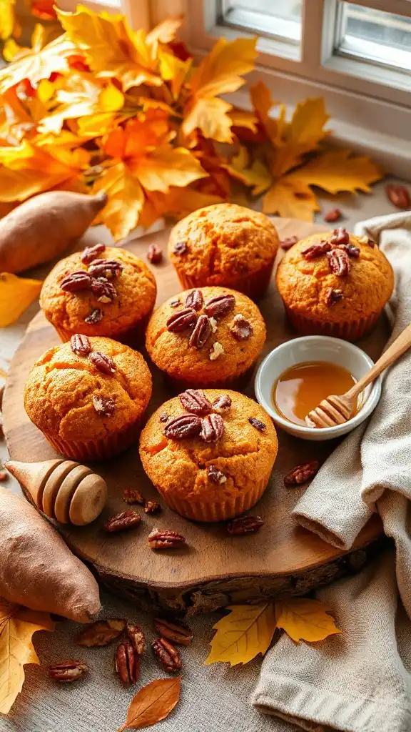 sweet potato pecan muffins