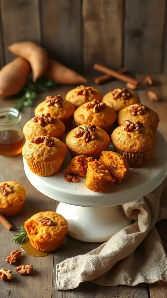 sweet potato walnut muffins