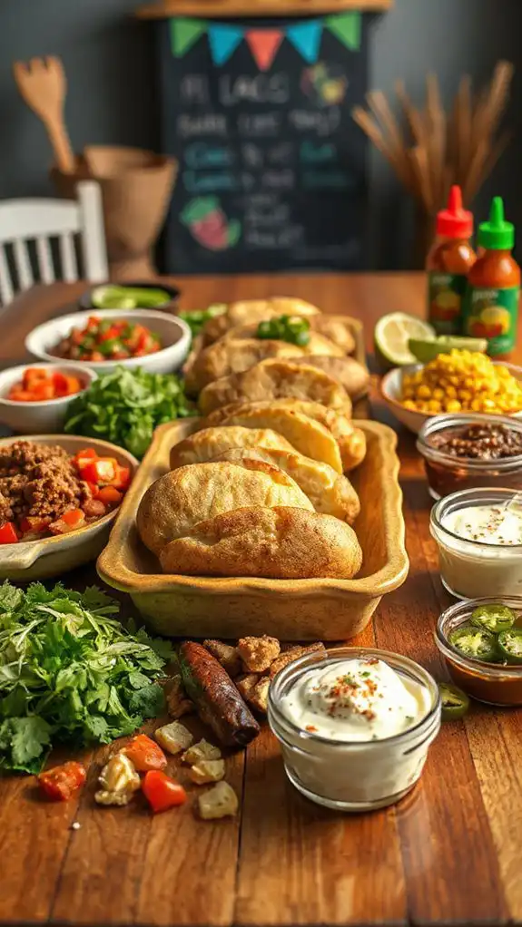 taco flavored baked potato bar