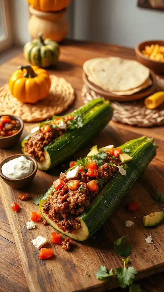 taco stuffed zucchini boats