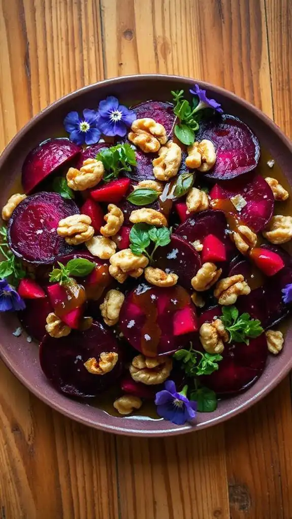 tangy beets and walnuts