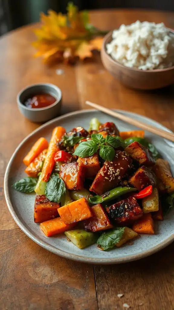 tempeh and vegetable stir fry