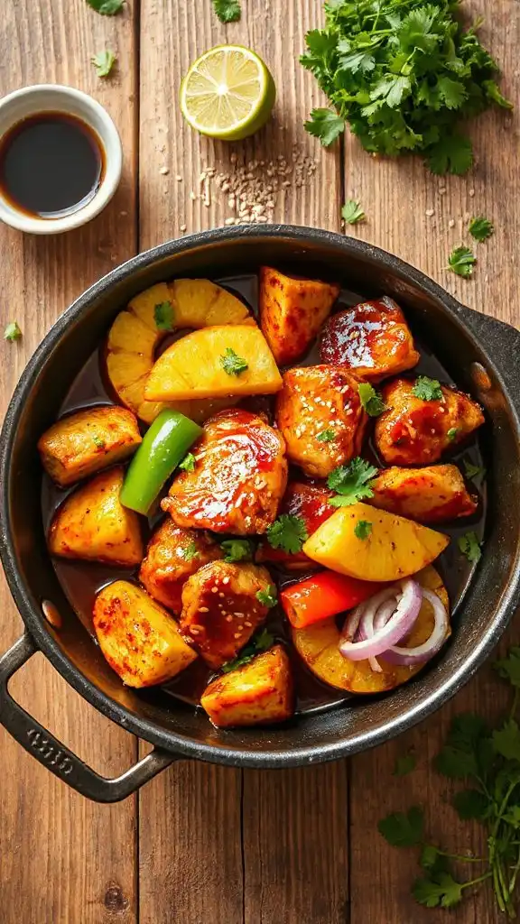 teriyaki pineapple chicken skillet