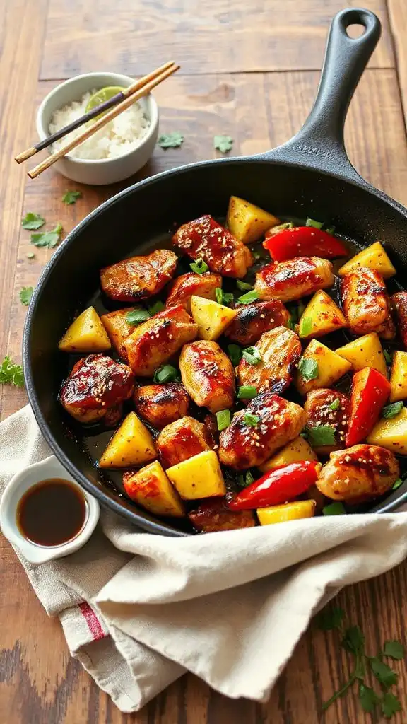 teriyaki pineapple chicken skillet