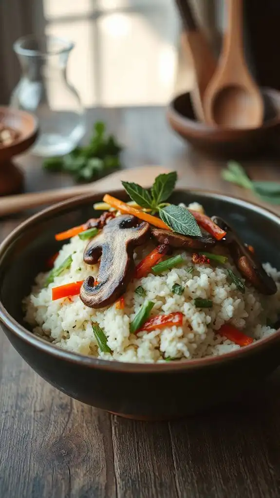 thai inspired cauliflower rice dish