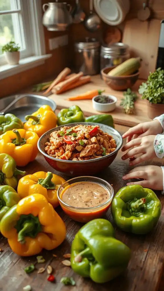 thai peanut chicken peppers