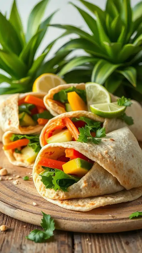 thai peanut hummus wraps