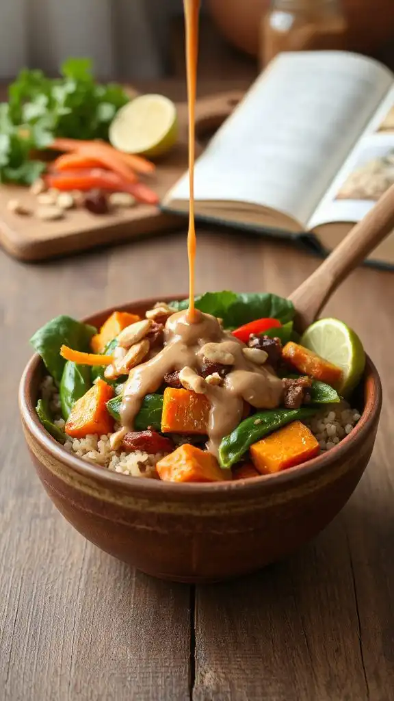 thai peanut vegetable bowl