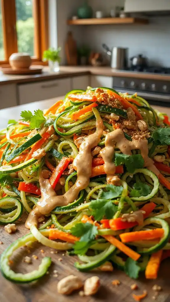 thai peanut zoodle salad
