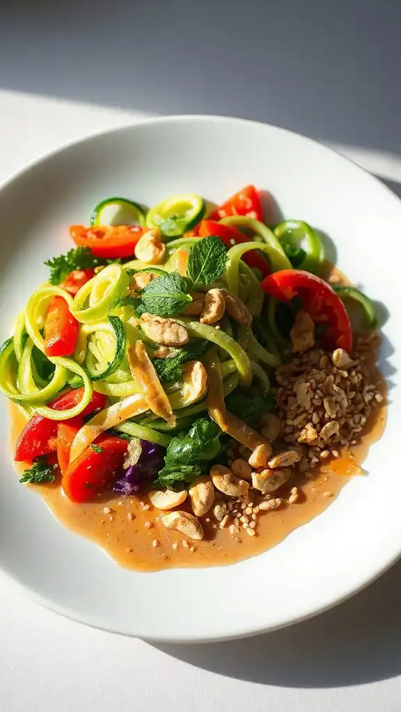 thai peanut zoodle salad