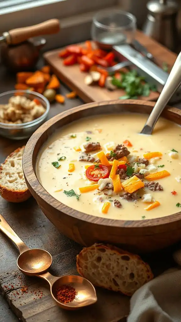 thick cheeseburger soup techniques