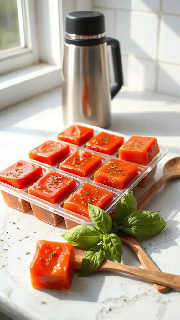 tomato basil soup cubes