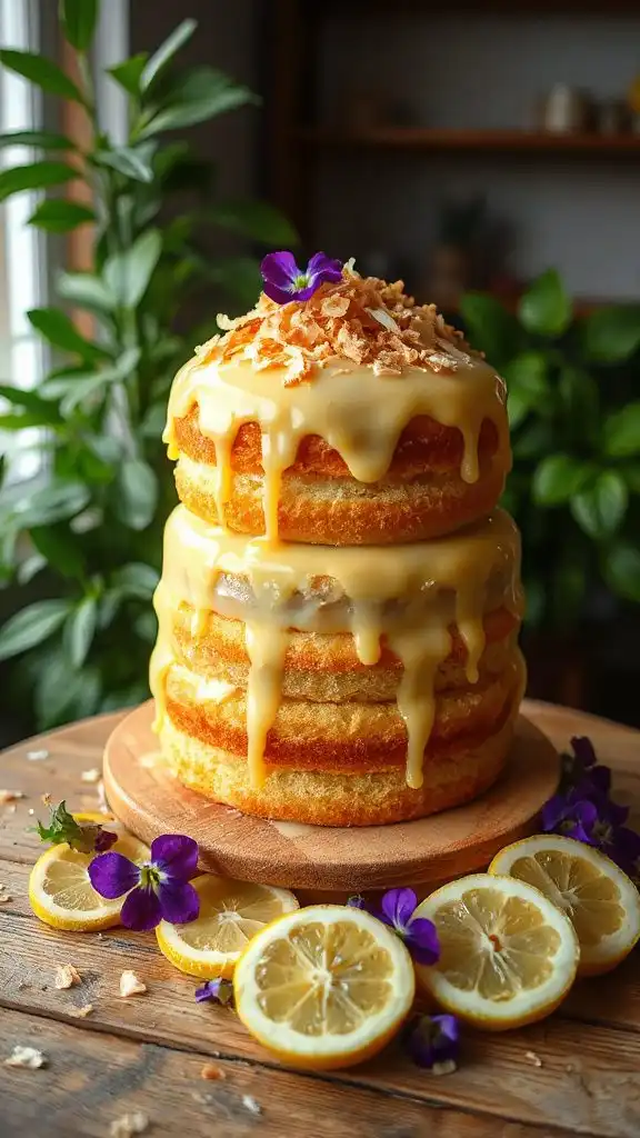 tropical coconut lemon cake