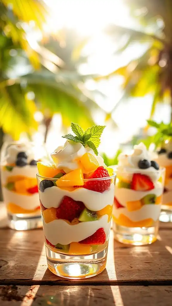 tropical fruit dessert layers