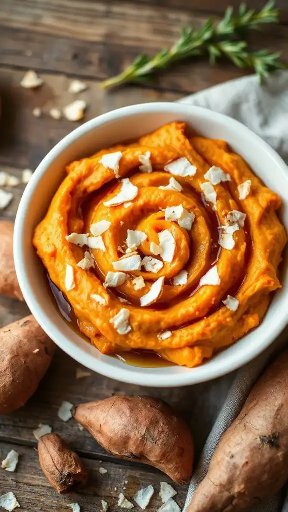 tropical maple bourbon sweet potatoes