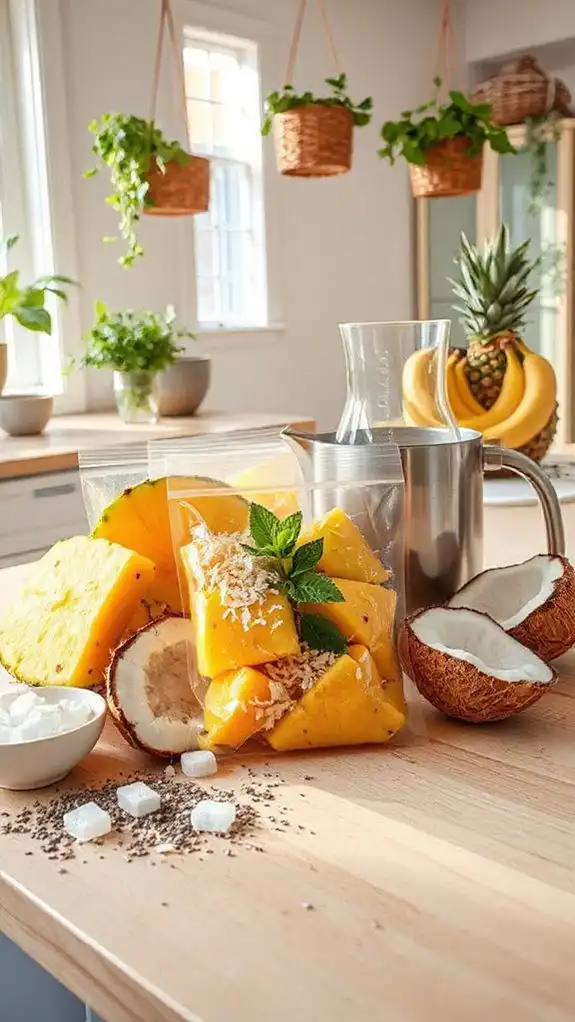 tropical pineapple coconut smoothie