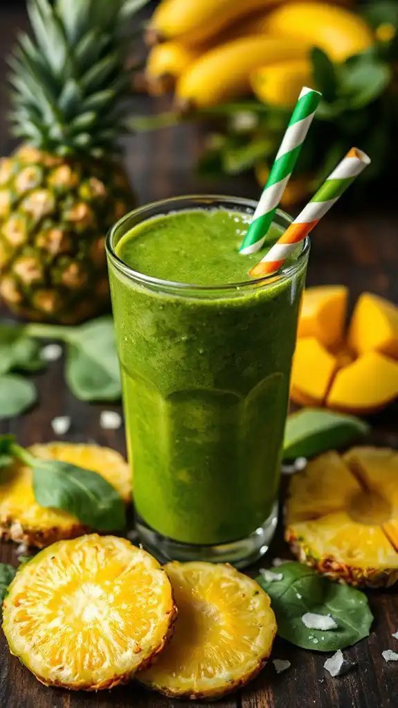 tropical spinach smoothie delight