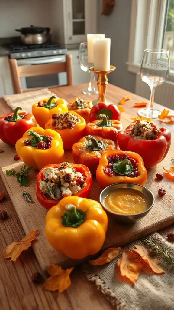 turkey cranberry stuffed peppers