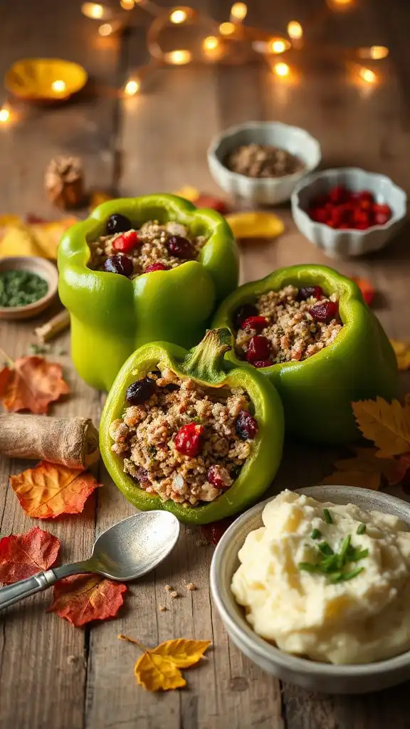 turkey cranberry stuffed peppers