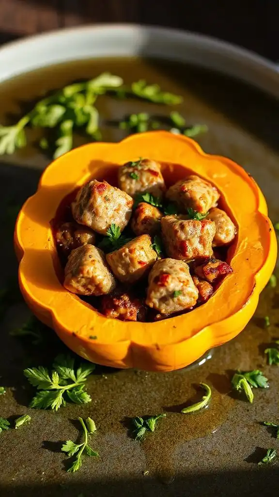 turkey sausage acorn squash