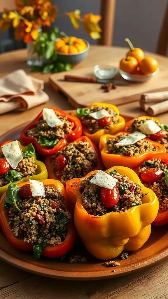 turkey spinach stuffed peppers