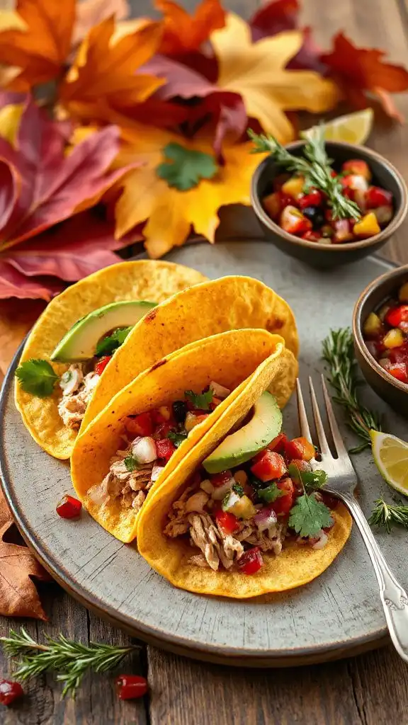 turkey tacos with cranberry salsa