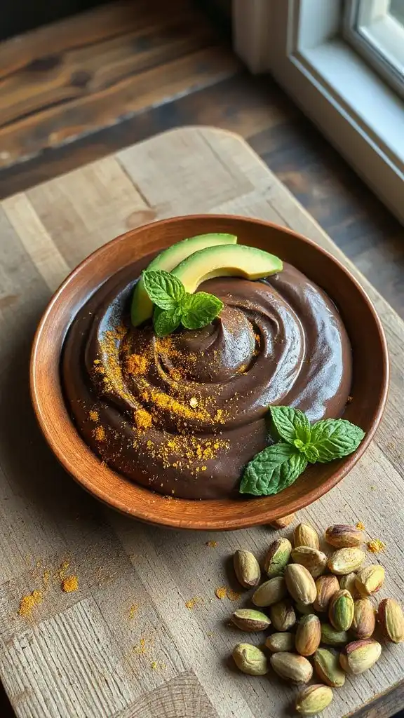 turmeric avocado chocolate mousse