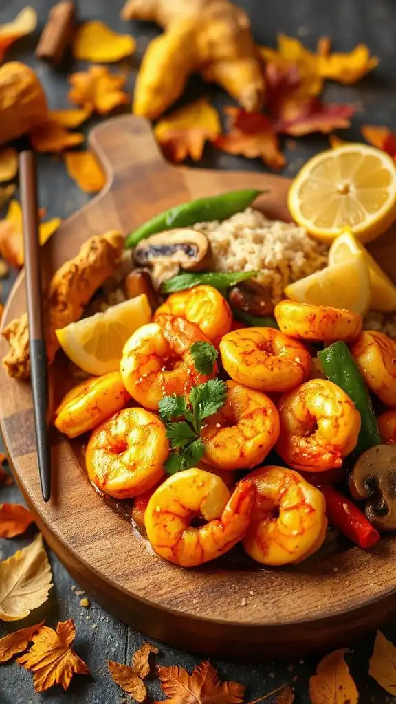 turmeric ginger shrimp stir fry