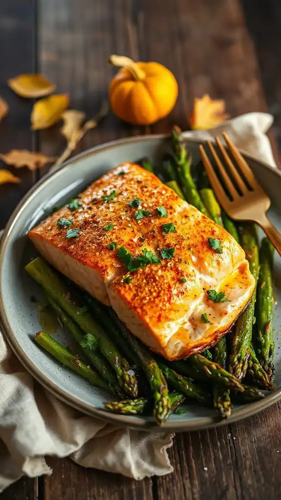 turmeric salmon with asparagus