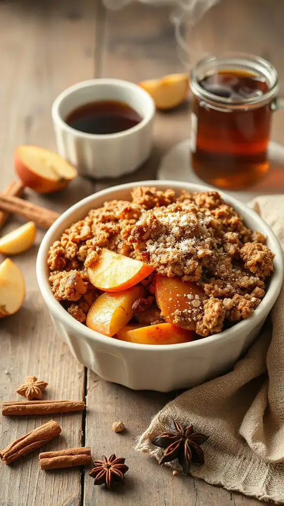 vanilla chai spiced apple crisp