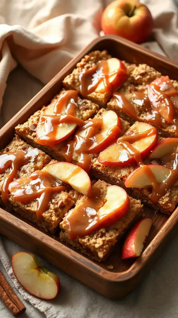 vegan caramel apple bars