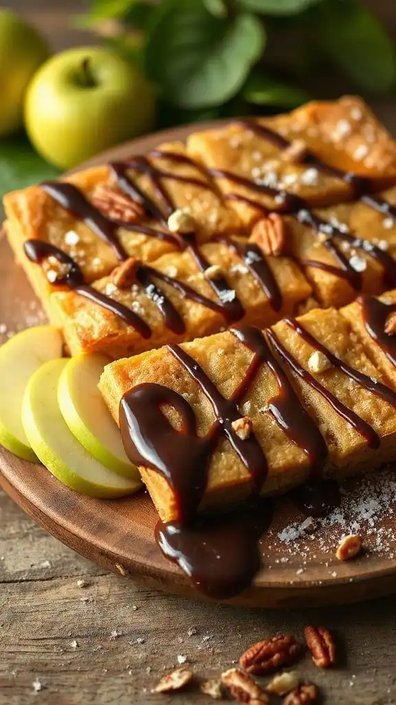 vegan caramel apple bars