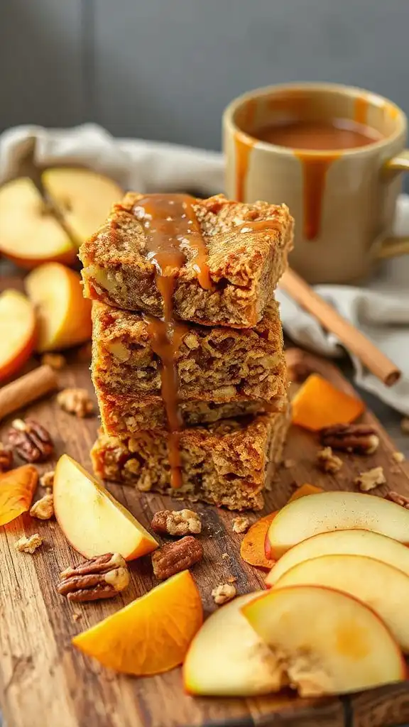 vegan caramel apple bars