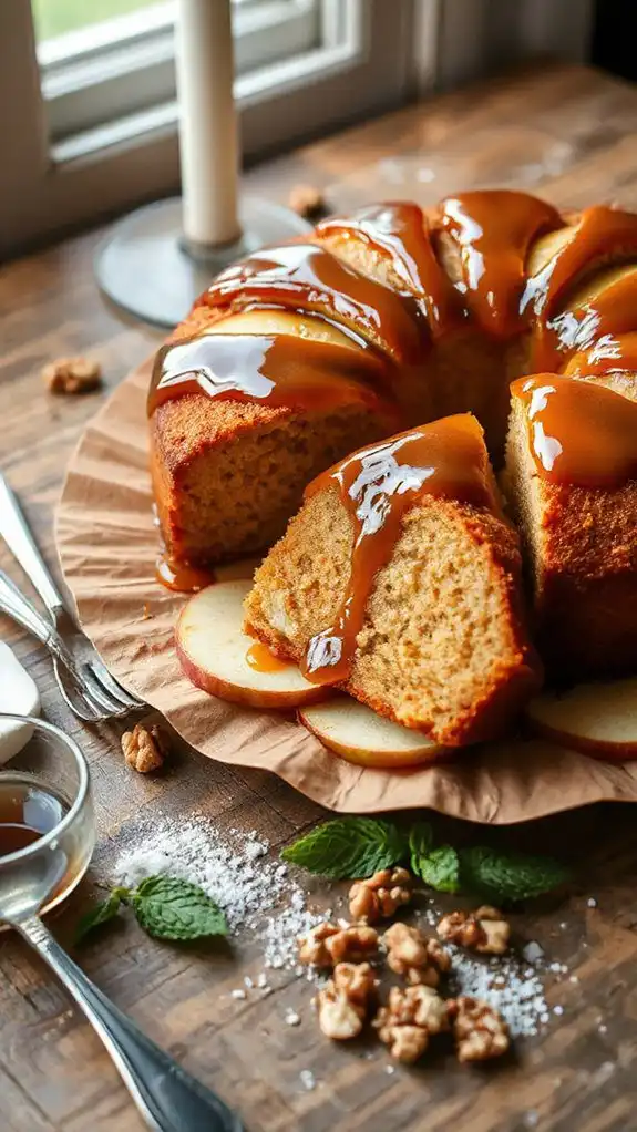 vegan caramel apple cake