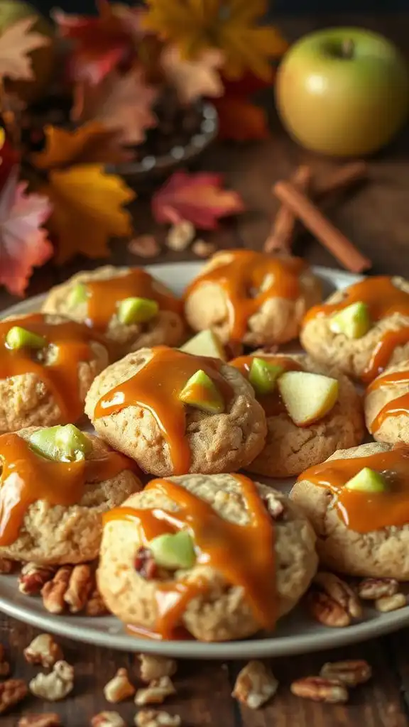 vegan caramel apple cookies