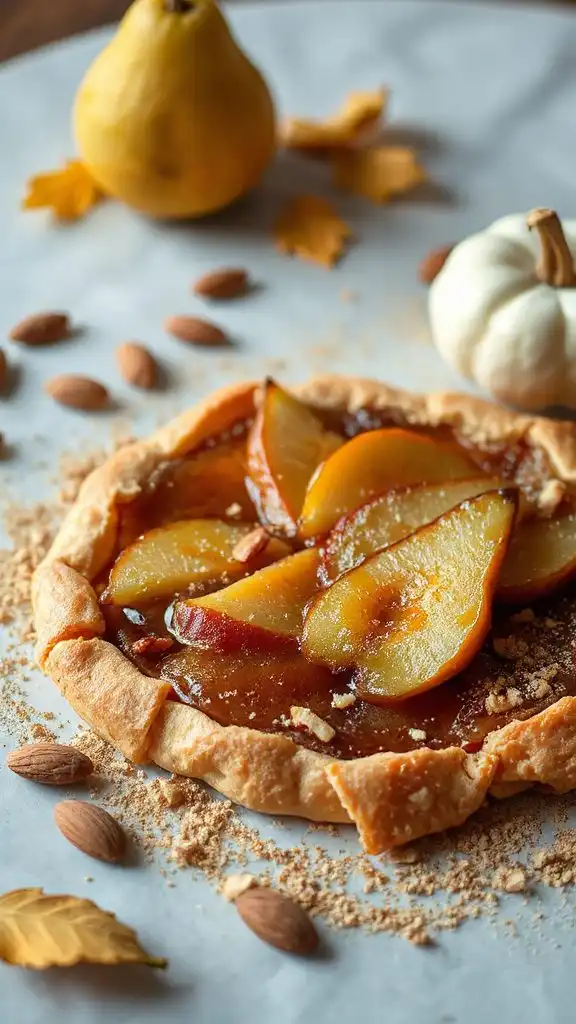 vegan caramelized pear tart