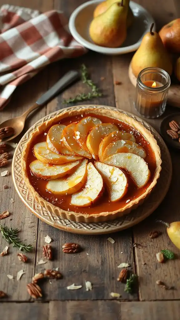 vegan caramelized pear tart vegan caramelized pear tart