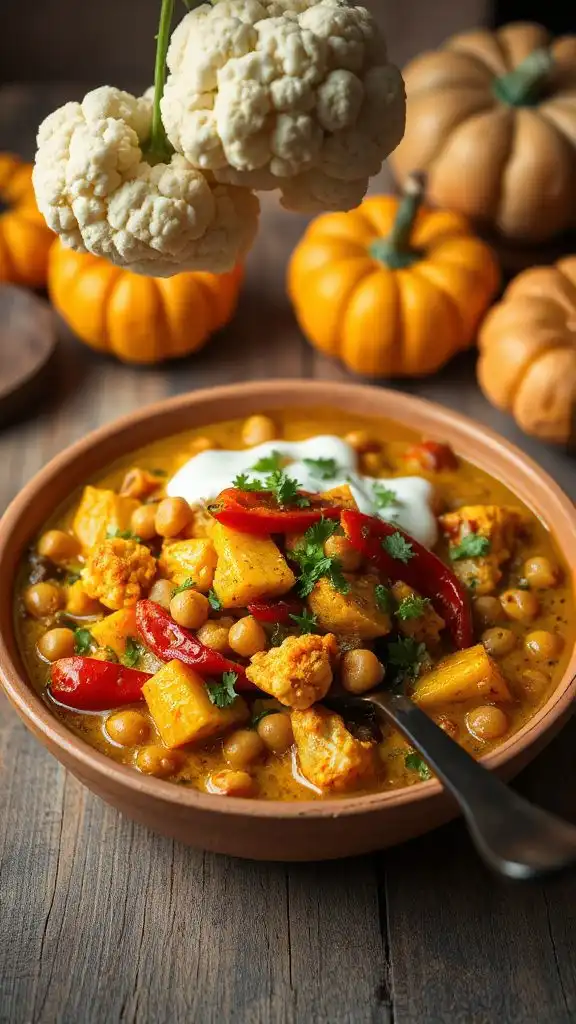 vegan cauliflower chickpea curry
