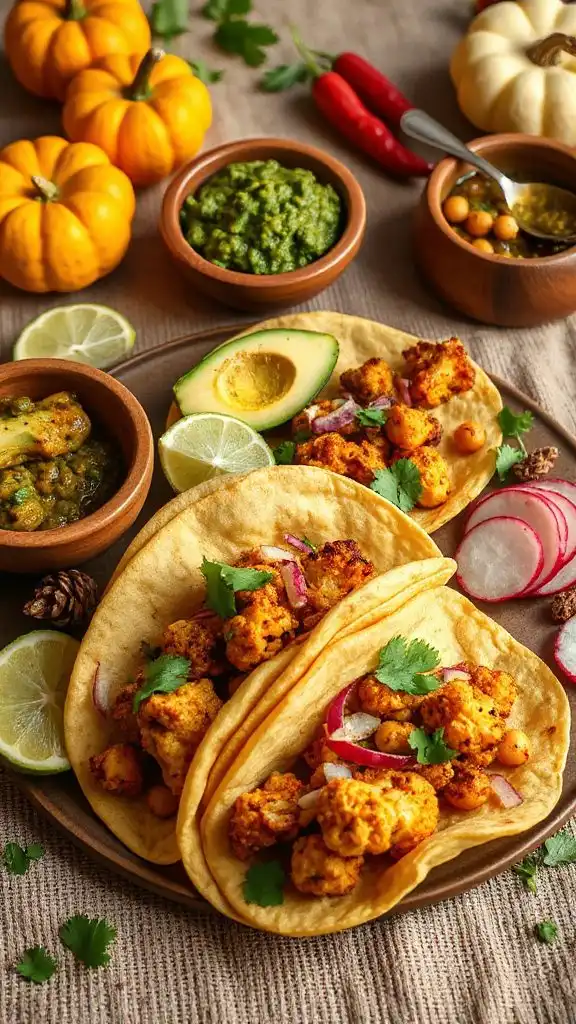 vegan cauliflower chickpea tacos