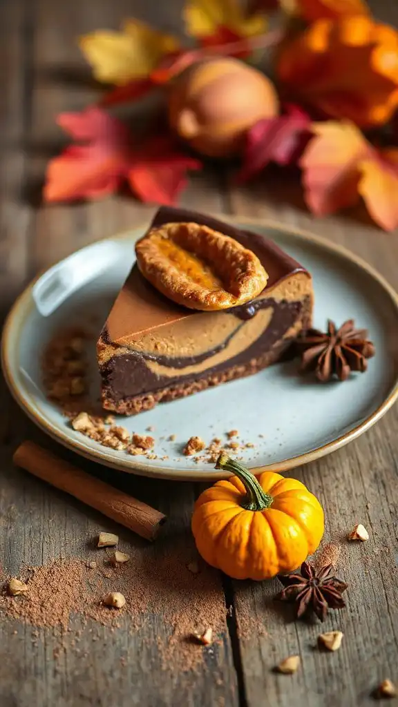 vegan chocolate pumpkin cheesecake