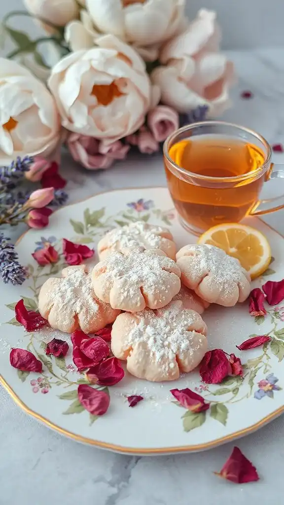 vegan cookies with rosewater flavor