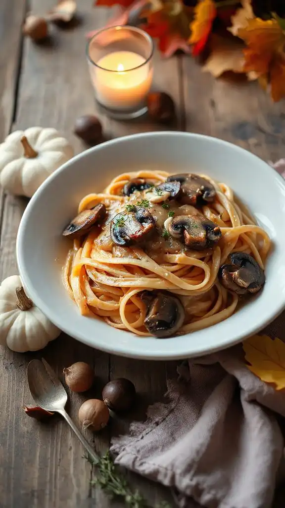 vegan creamy mushroom pasta