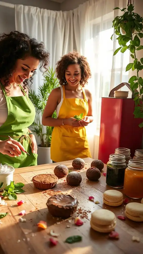 vegan dessert with herbs