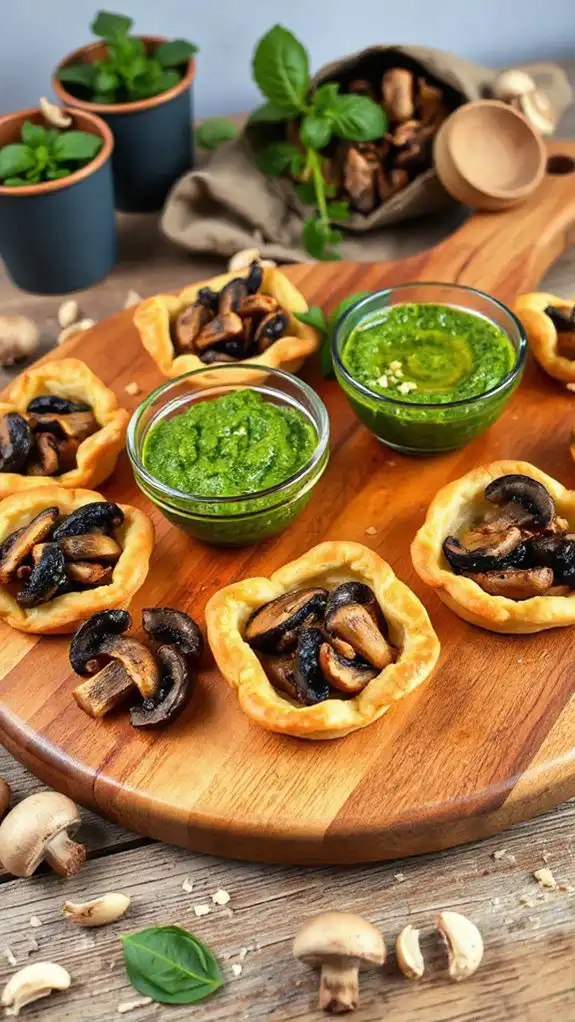 vegan mushroom pastry bites