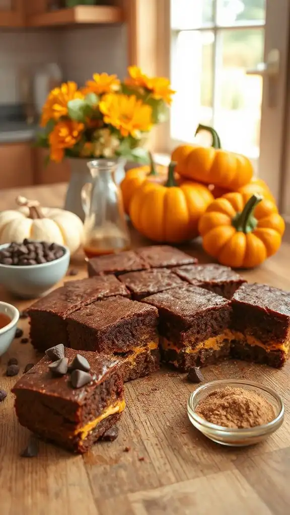vegan pumpkin chocolate brownies