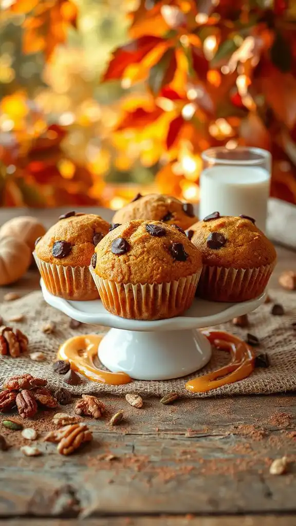 vegan pumpkin chocolate muffins