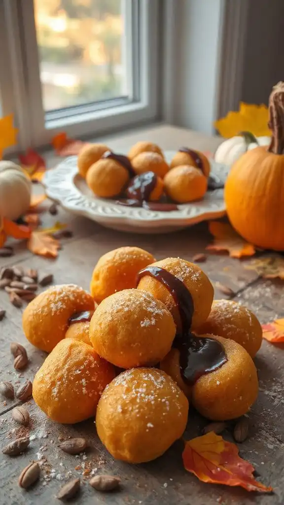 vegan pumpkin doughnut drops