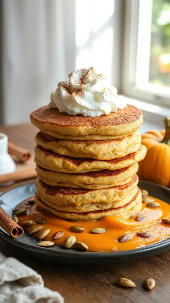 vegan pumpkin protein pancakes