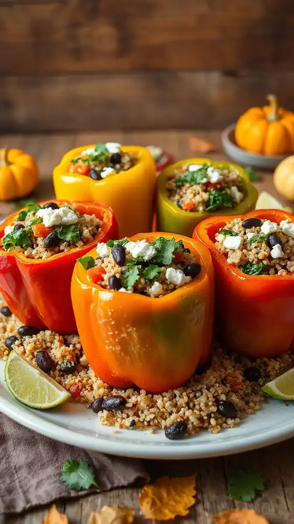 vegan quinoa stuffed peppers