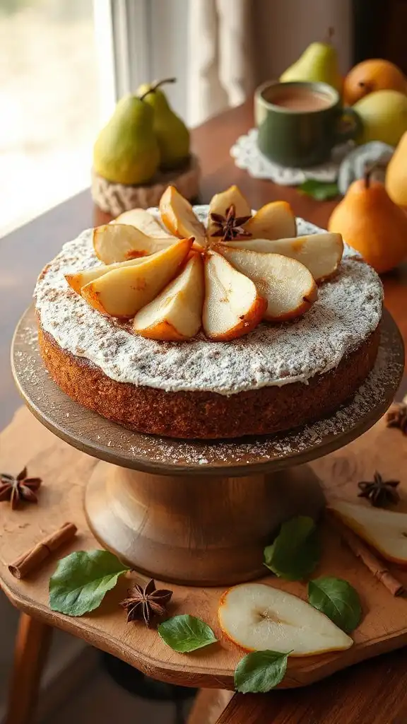 vegan spiced pear cake